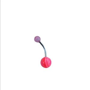 Pink belly button ring